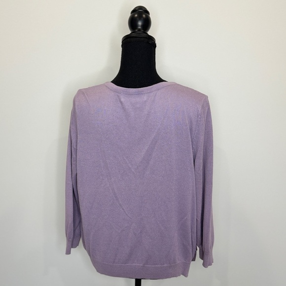 Michael Kors Purple Women's Button Up Cardigan (Large) - Picture 5 of 7